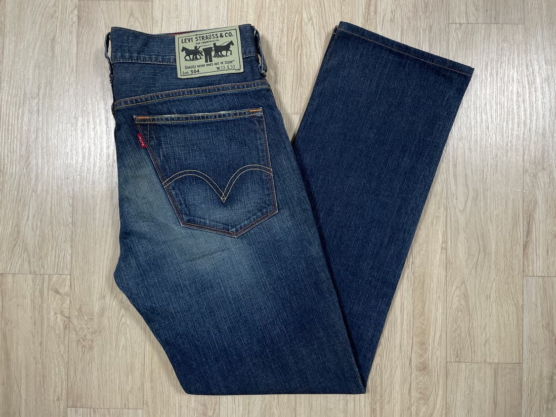 33~34) 00's 리바이스 재팬 504 오일워싱 데님팬츠(데드스탁) 상품이미지1