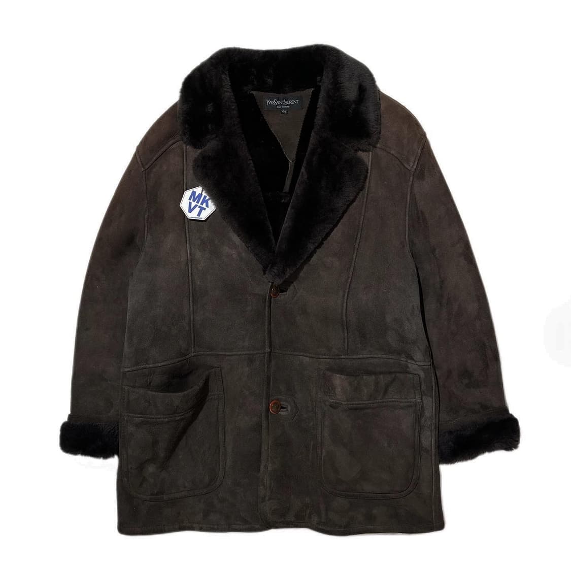 입생로랑 로고 램스킨 시어링 무스탕 자켓 상품이미지1