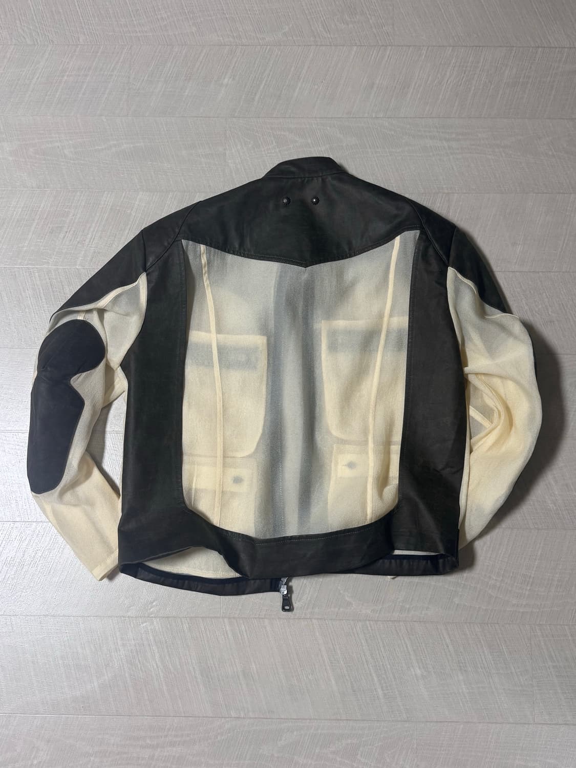 앤더슨벨 시어서커 레더 자켓 브라운 M 상품이미지4