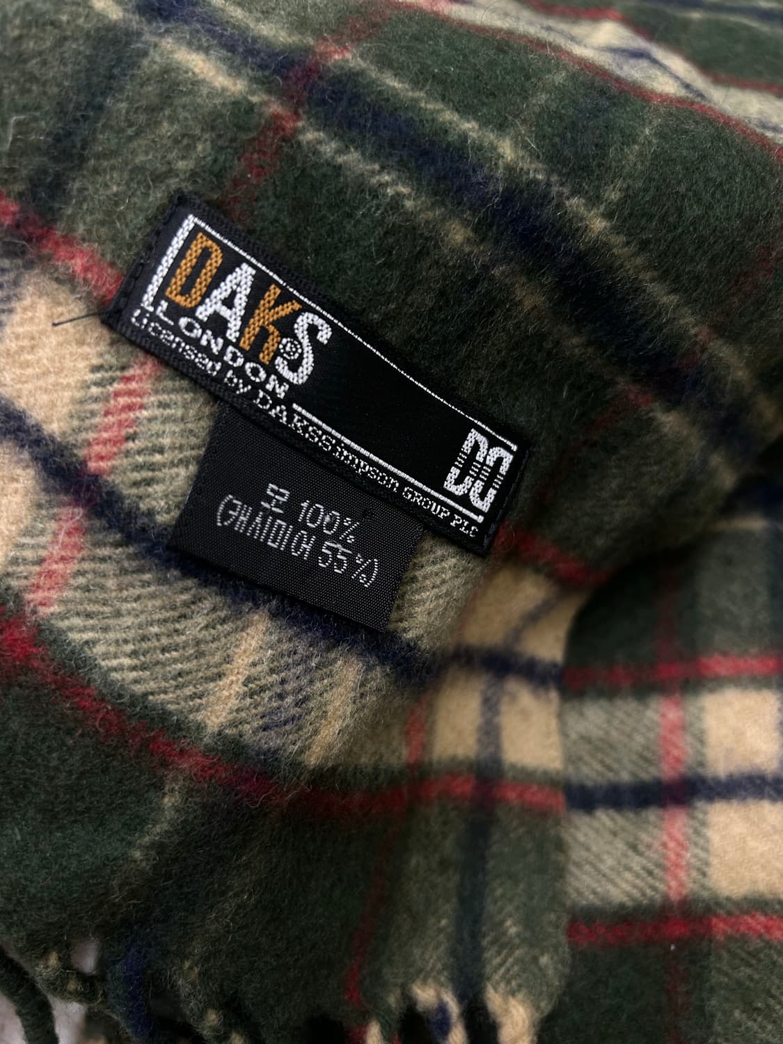 닥스 캐시미어 혼방 체크 머플러/카키 상품이미지3