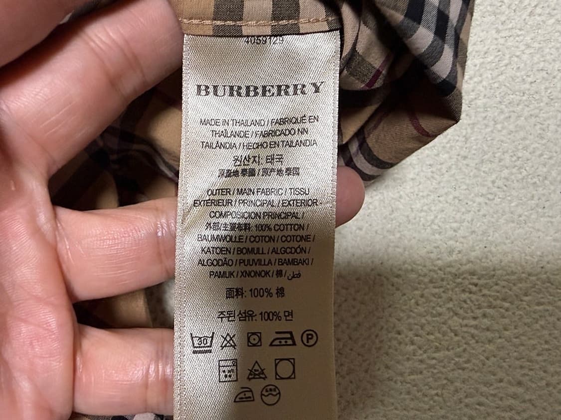 버버리 채크 코튼 플란넬 셔츠 남방 남성용 100사이즈 상품이미지5