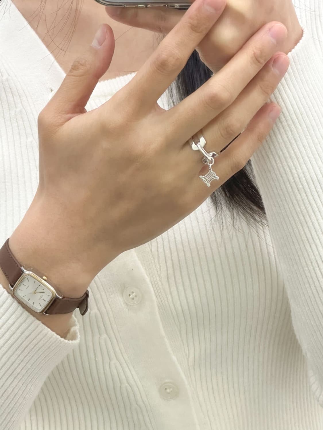 celine / 셀린느 트리오페 펜던트 실버925 반지  상품이미지9