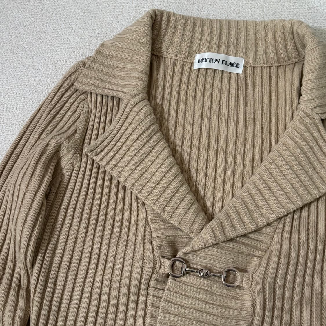 일본빈티지 peyton place 베이지 니트가디건 상품이미지2