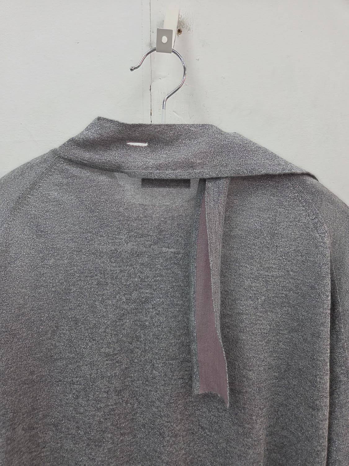 F 한섬 타임 TIME 캐시미어 회색 여성 반짝이 니트 상품이미지5