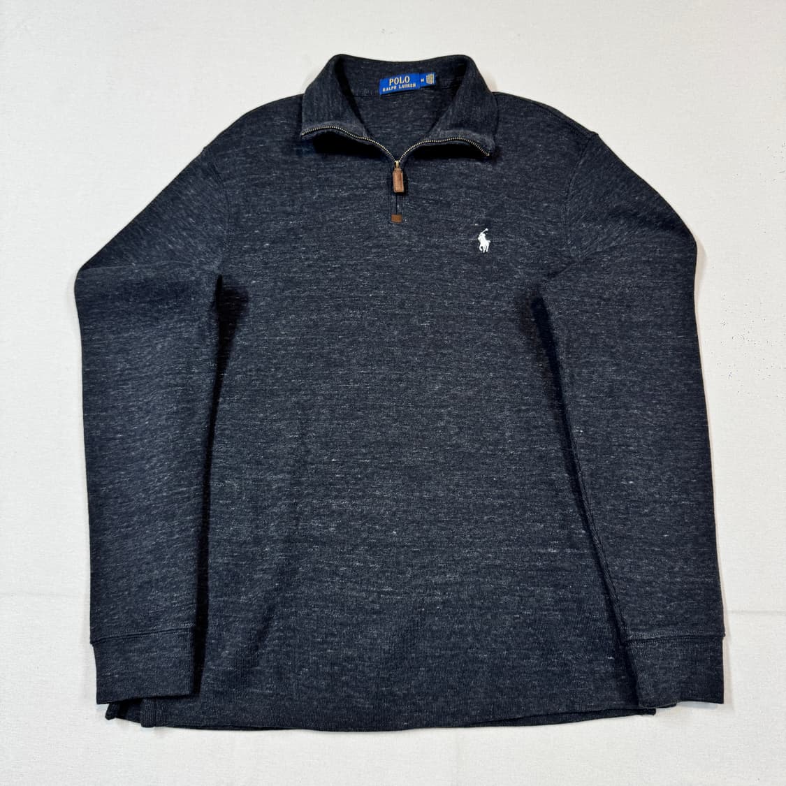 M) 폴로 랄프로렌 반집업 풀오버 코튼 니트 차콜 그레이 상품이미지1