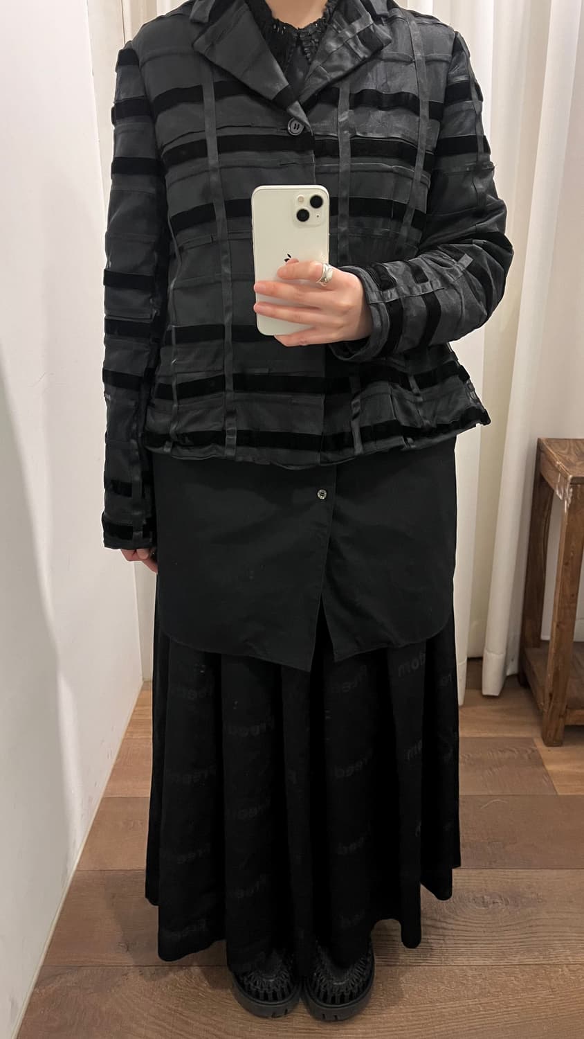 Velour Line Patchwork Tulle Jacket 상품이미지4