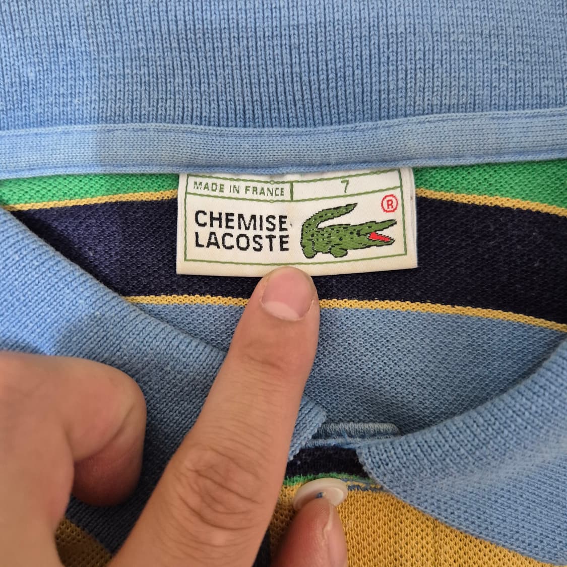 라코스테 프랑스 스트라이프 오버핏 반팔 카라티  상품이미지5