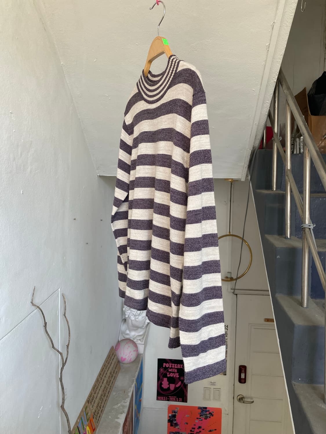 울 30% 베이직 꾸안꾸 스트라이프 니트 상품이미지4