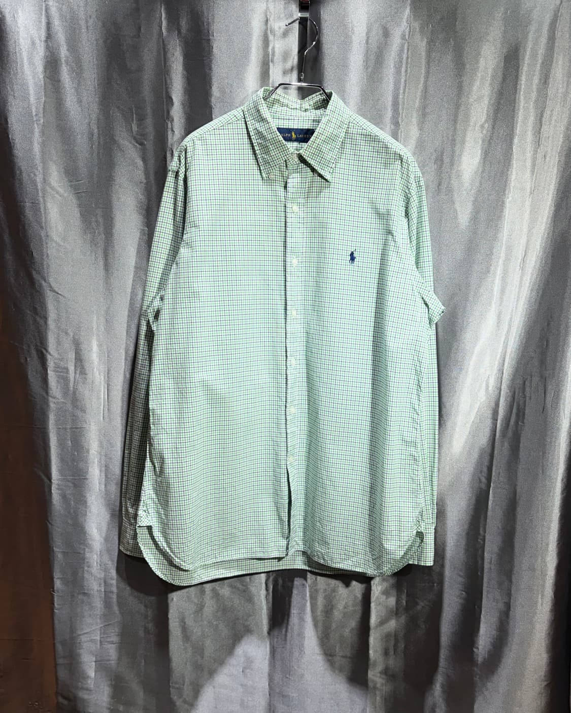 L 폴로랄프로렌 블루포니 그린 체크셔츠 상품이미지2