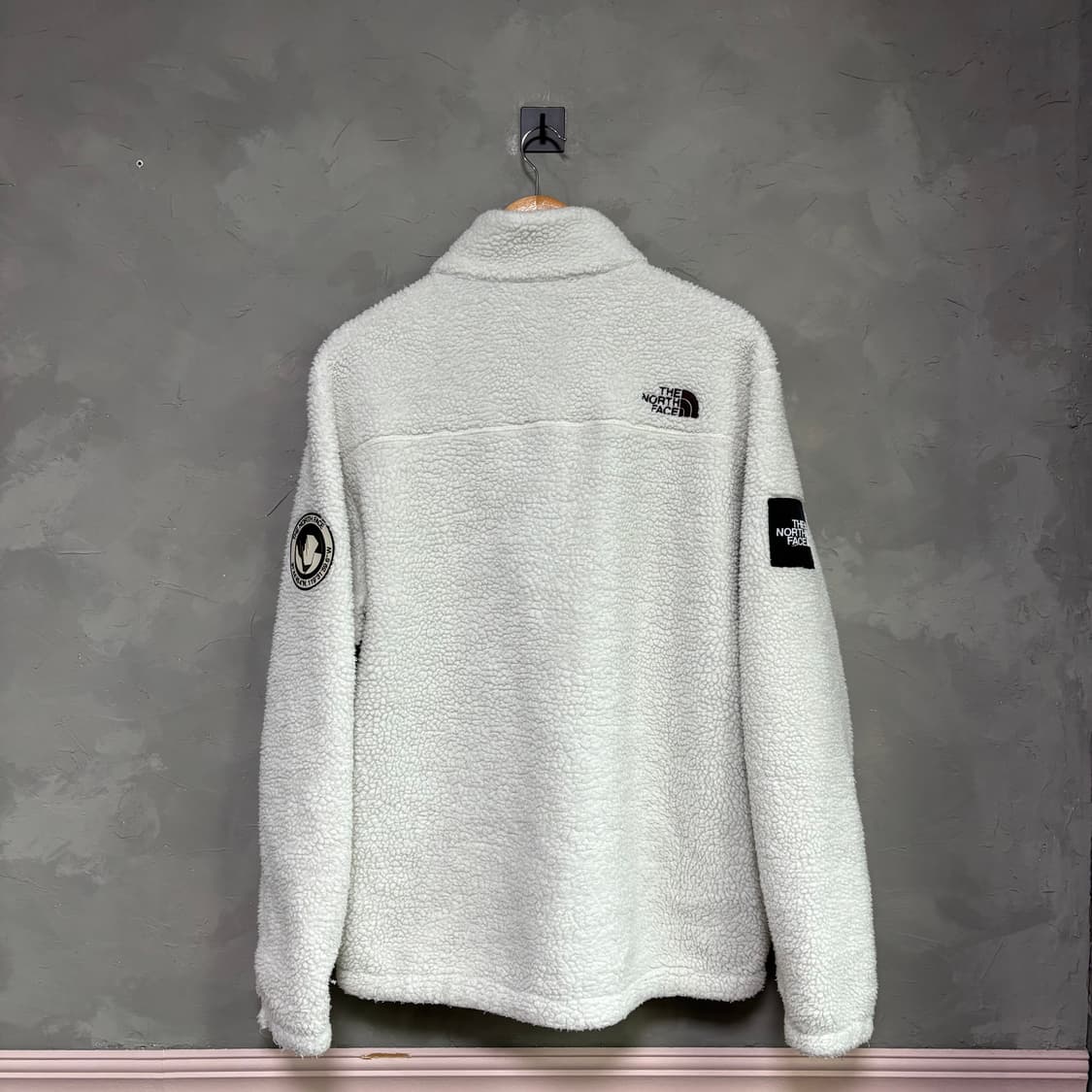 노스페이스 플리스 집업 화이트 브라운 상품이미지4