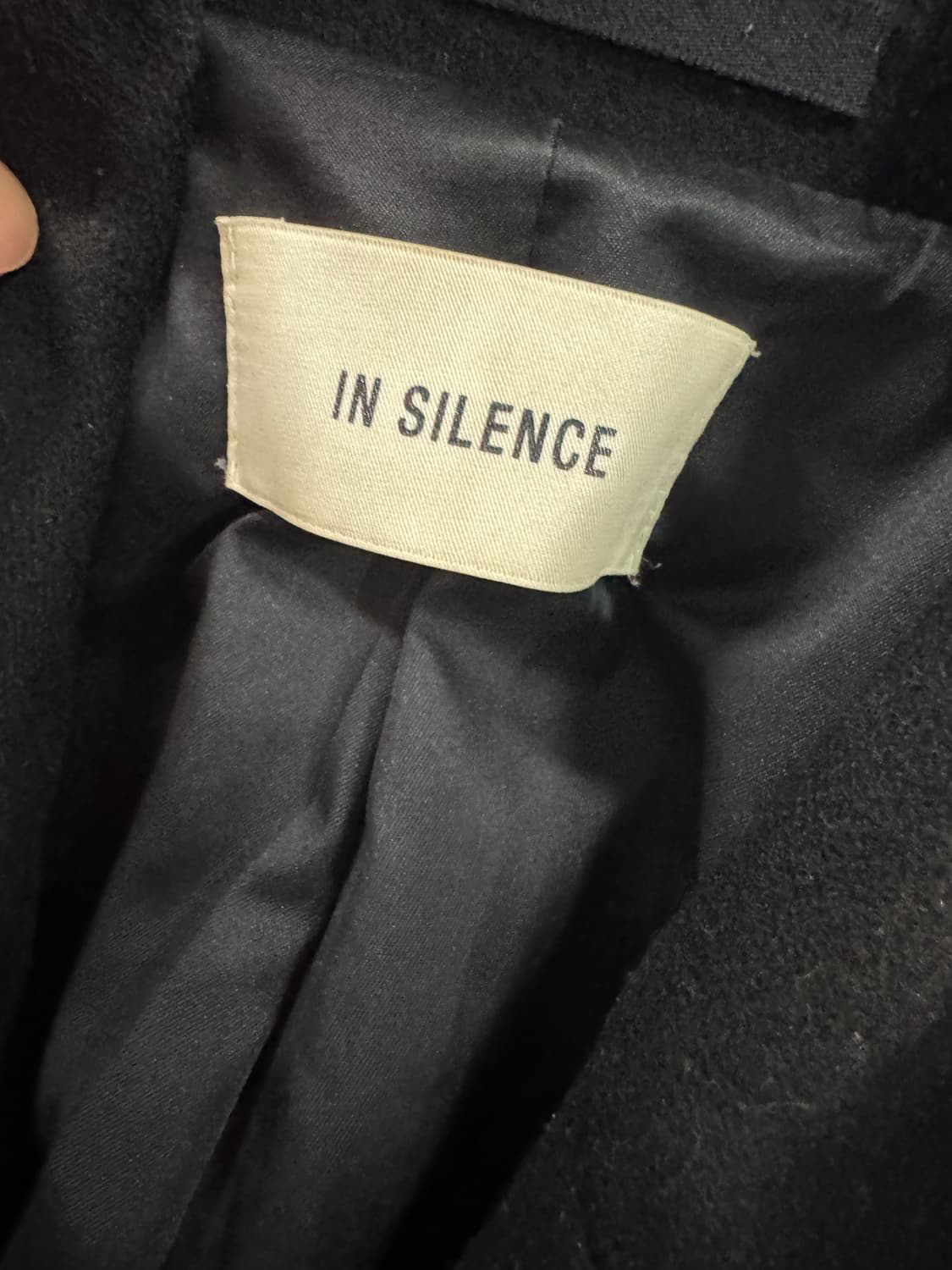 인사일런스 미니멀 캐시미어 혼용 울 코트 블랙 M~L 상품이미지3