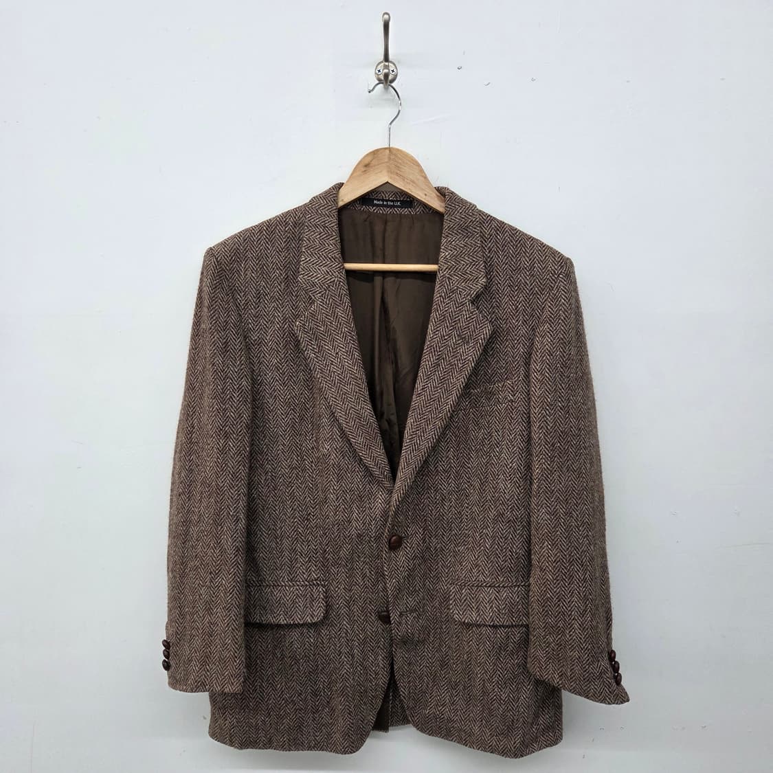 해리스트위드 헤링본 브라운 자켓 남/M 상품이미지1