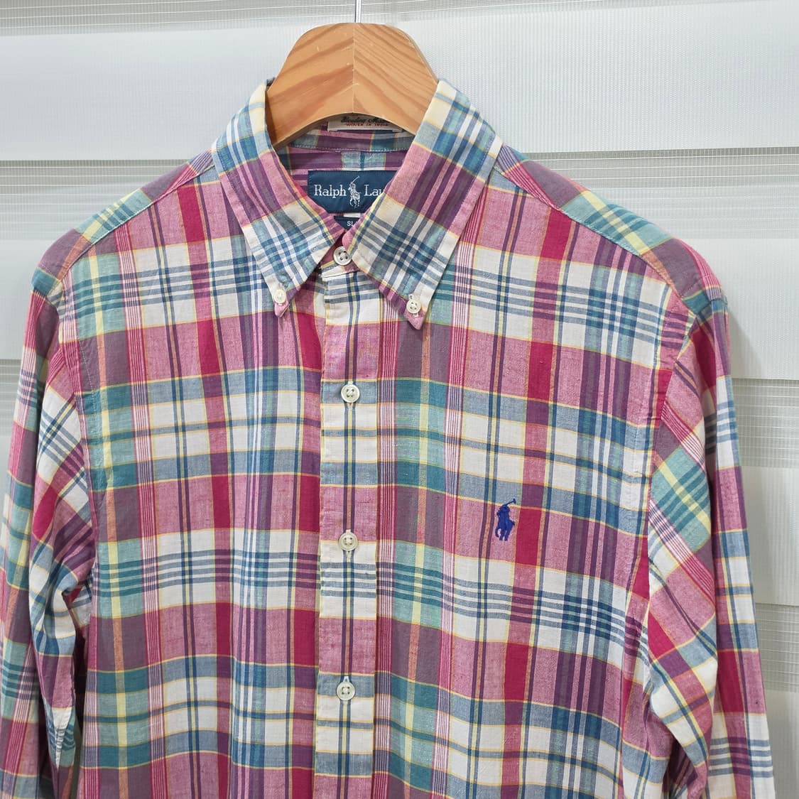 랄프로렌 마드라스 슬림핏 체크셔츠- S 상품이미지2