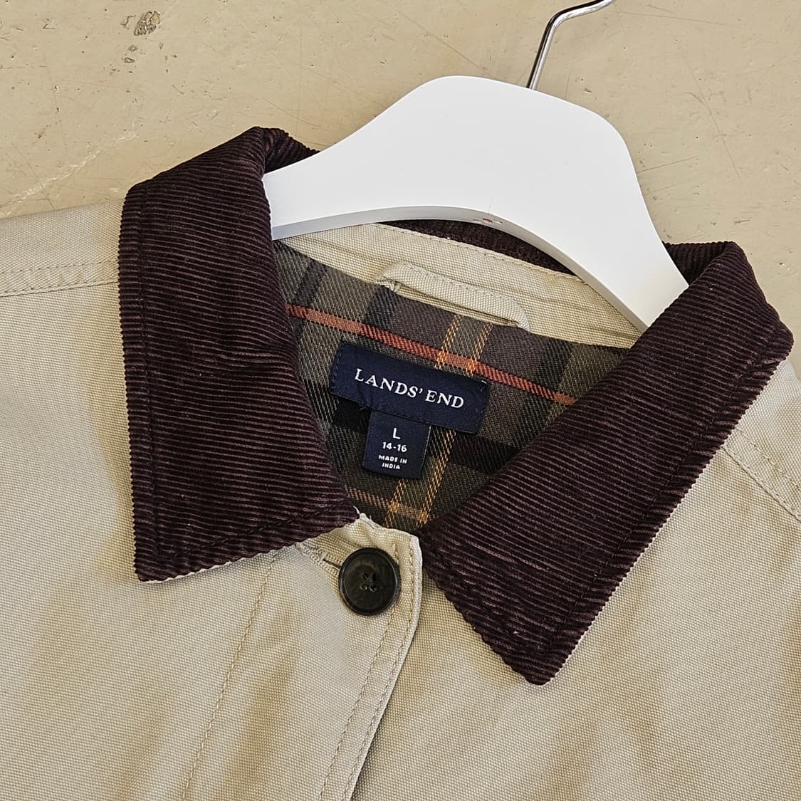 Lands' end 랜즈엔드 커버올 자켓 워크 자켓 베이지 우먼 프리 상품이미지3