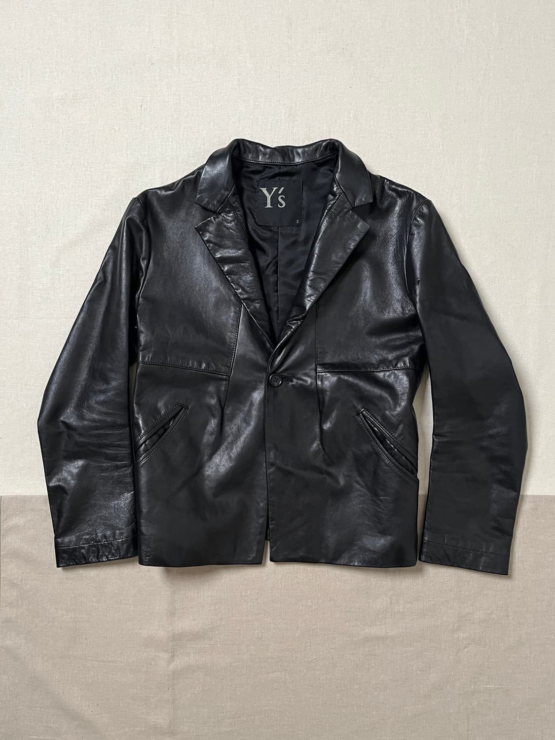 요지야마모토 큐어레더 테일러드자켓 yohji yamamoto 상품이미지1