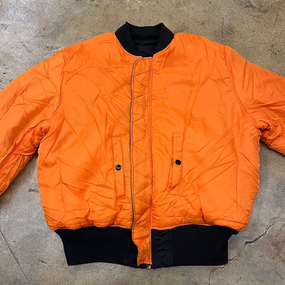 [정품/L] 알파 인더스트리 양면 블랙 오렌지 MA-1 항공 점퍼 b19 상품이미지5