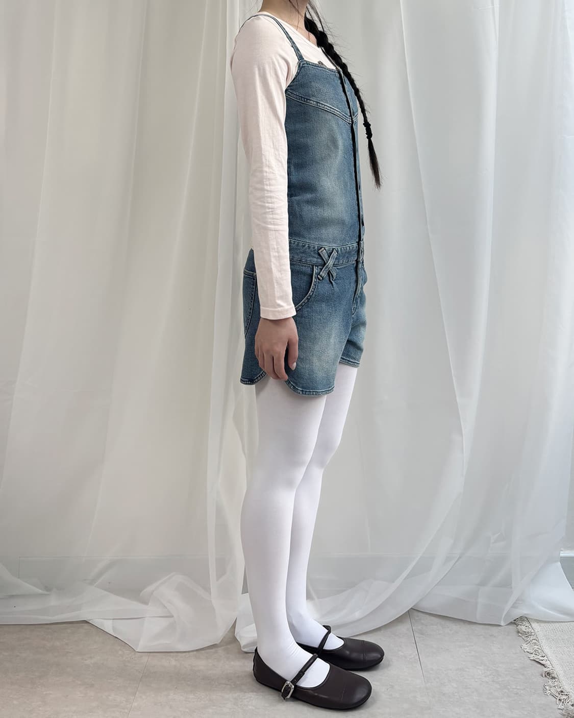 x-Girl bustier denim short overalls 상품이미지7