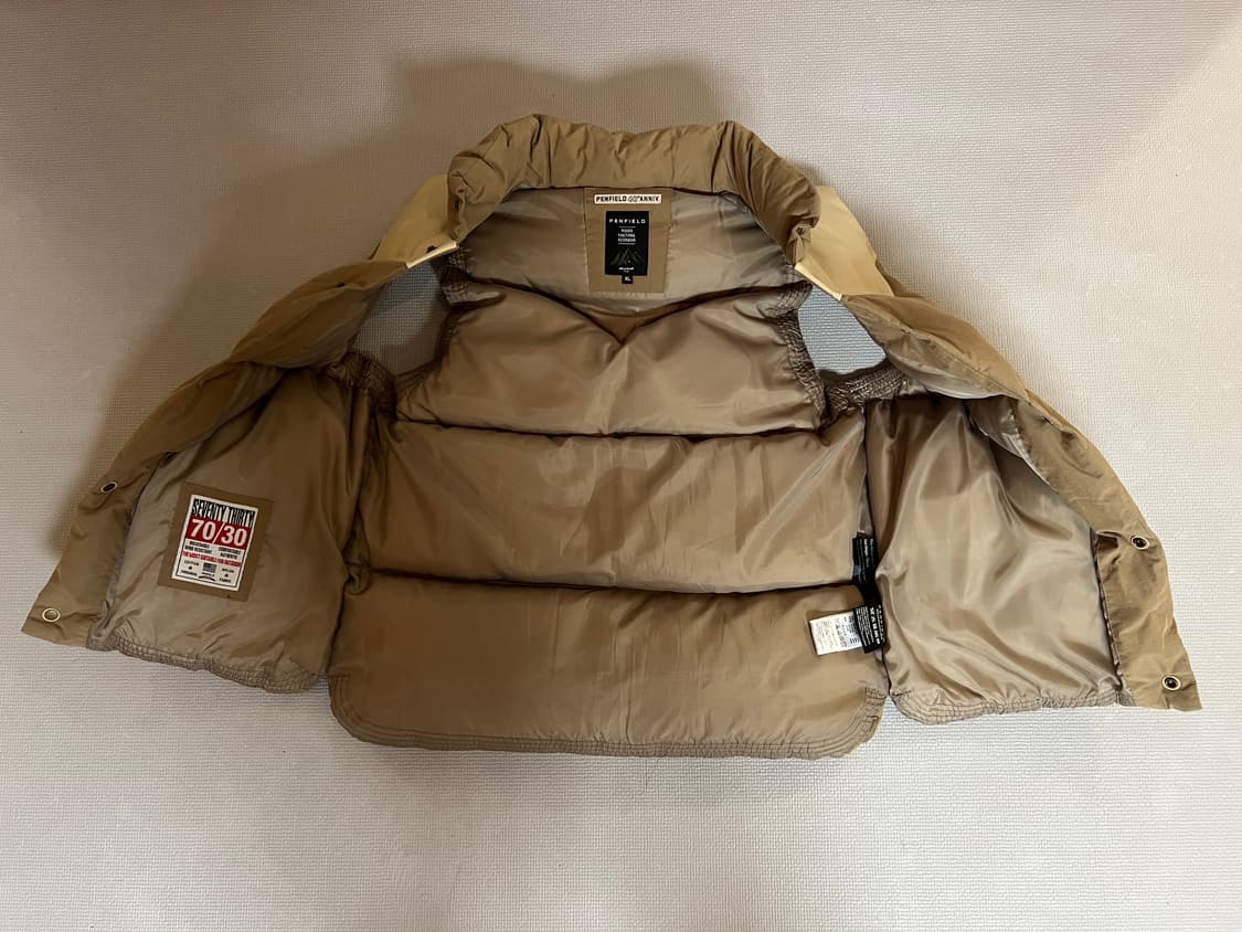USA 펜필드 40주년 덕다운 레더 베스트 패딩(베이지) XL 상품이미지4