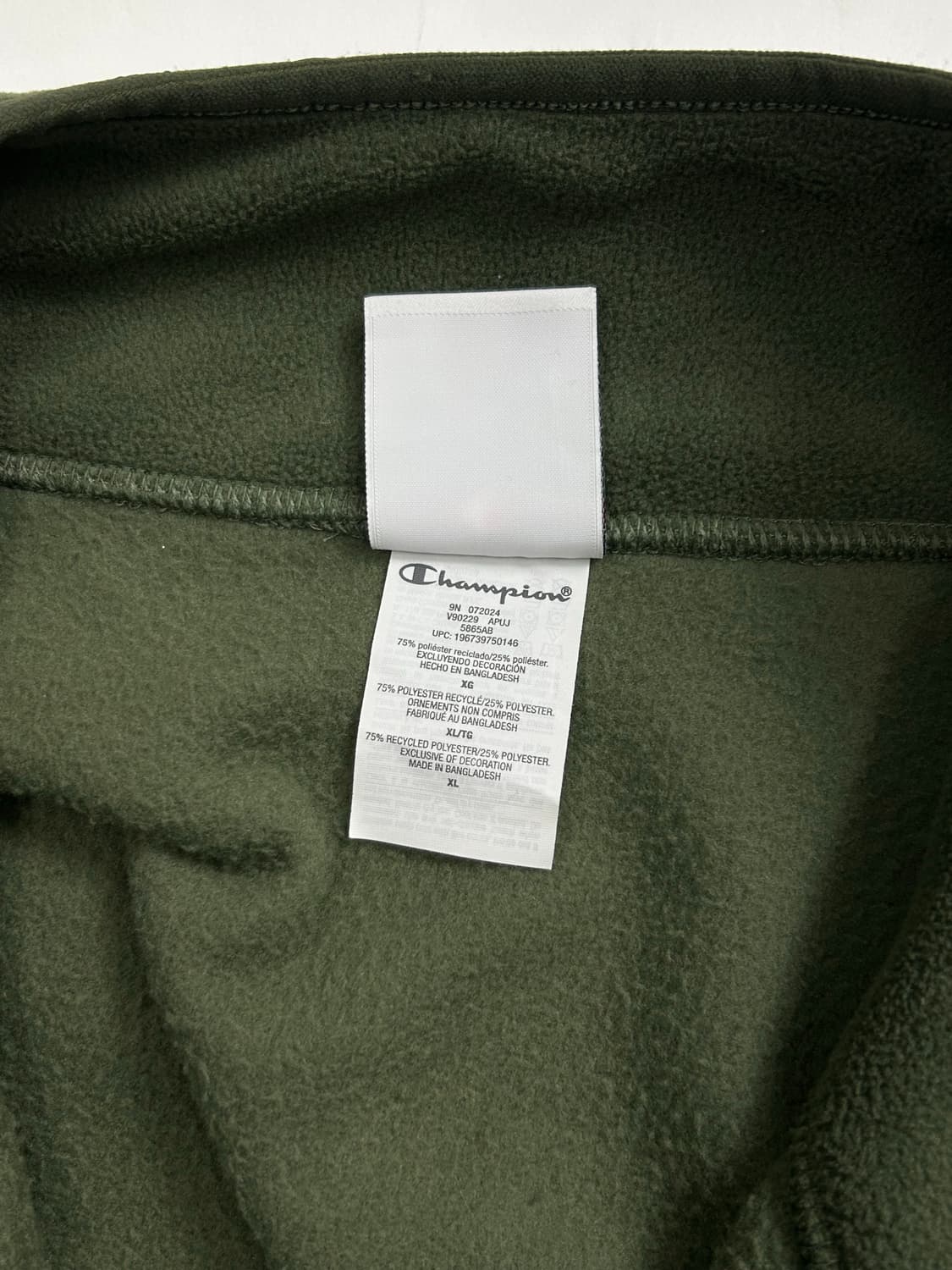 챔피온 카키 플리스 자켓 XL 상품이미지6