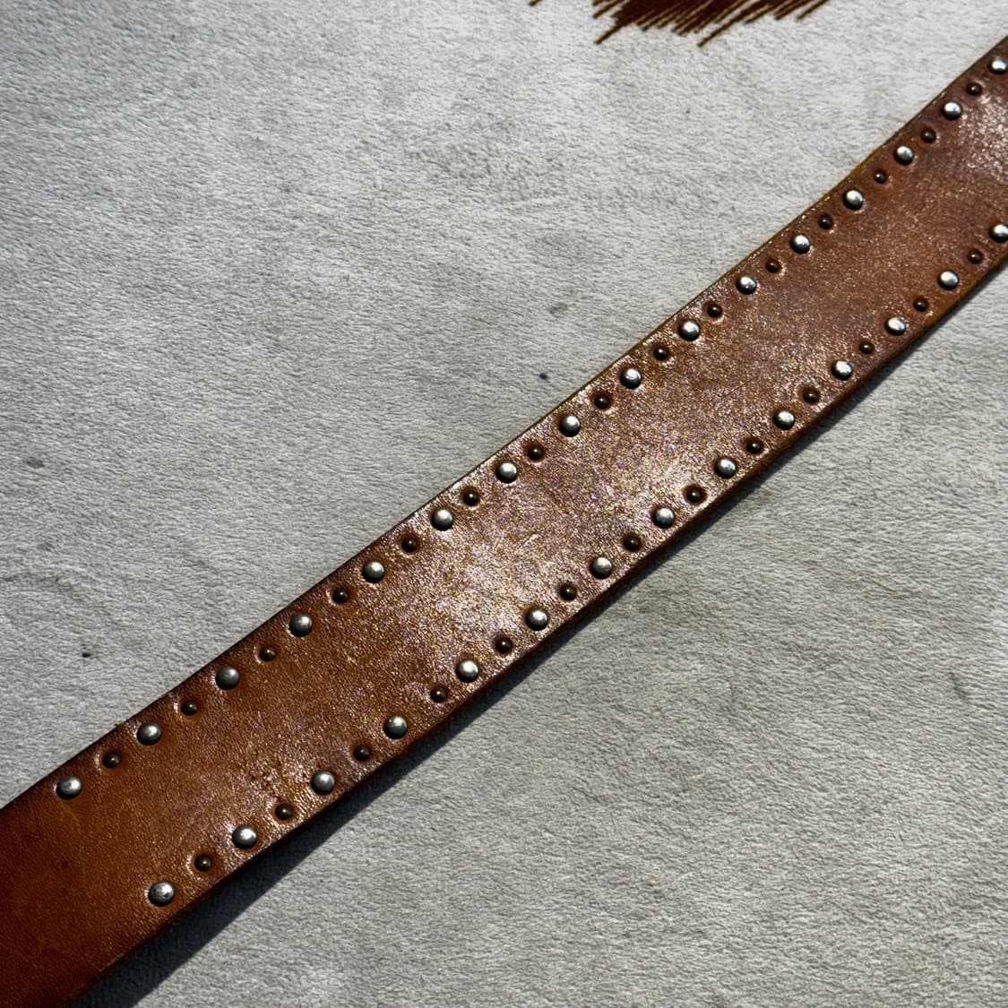 소가죽 스터드 웨스턴 벨트 브라운 (OS) 카우하이드 상품이미지3