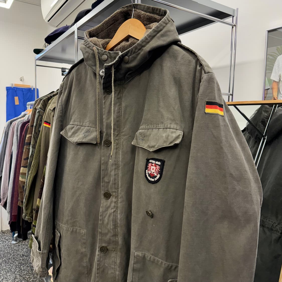 80s 빈티지 독일군 올리브 모즈 코트 (L)  상품이미지2