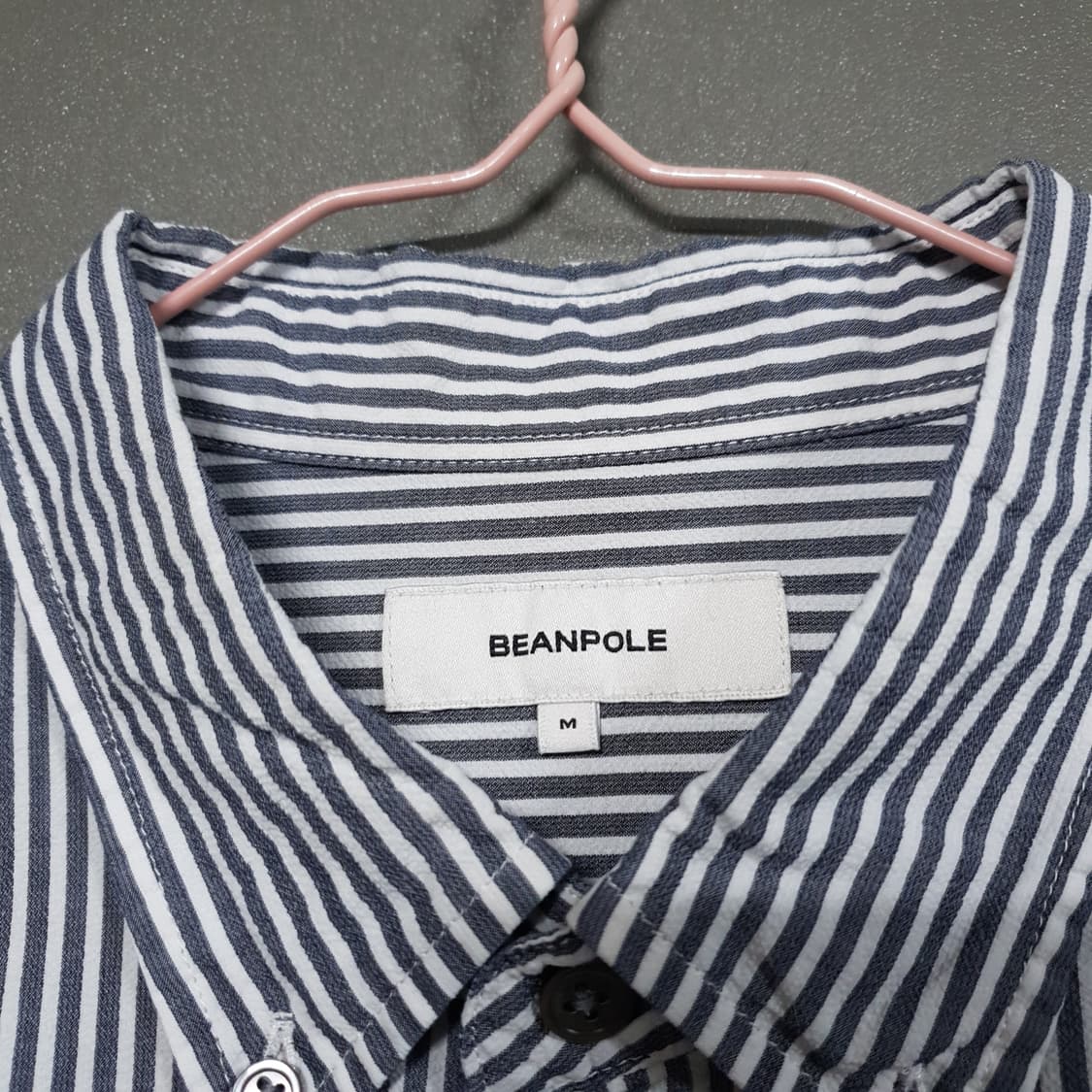 100) 빈폴 멘 신형 24ss 강연 시어서커 스트라이프 셔츠 네이비 상품이미지6