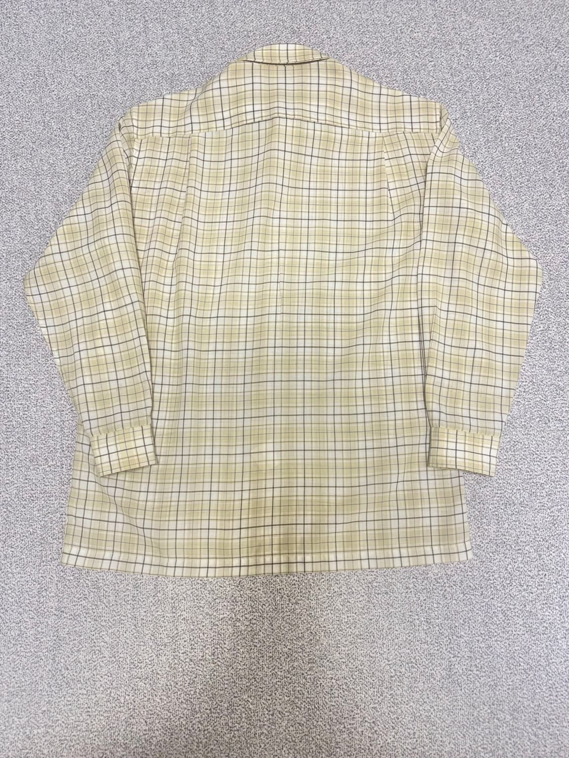 •YSL pour homme 베이지 린넨 체크 셔츠 상품이미지2
