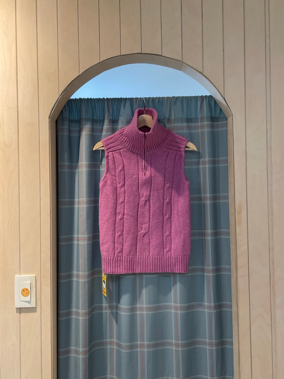 일본빈티지 오키드핑크 울조끼 상품이미지5