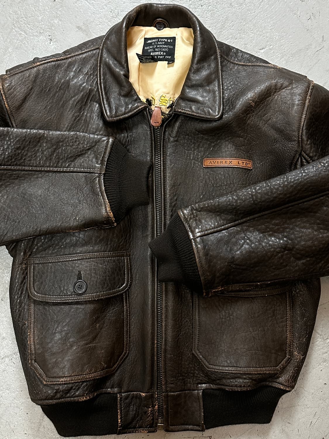 90’s OG 빈티지 아비렉스 G1 레더 자켓 빈티지 레더 봄버 상품이미지8