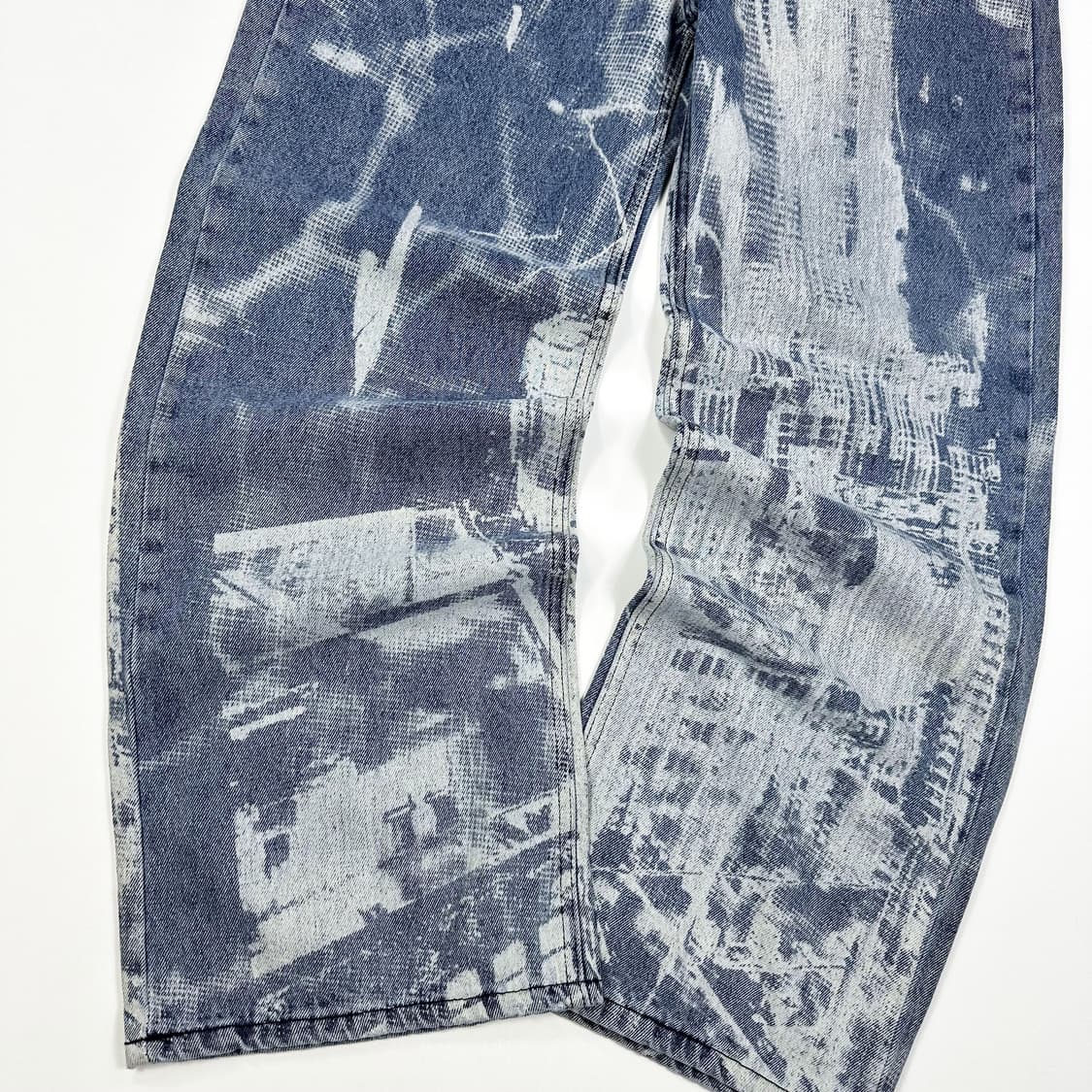 네스티킥 페인팅 와이드 데님 팬츠 (34인치) 상품이미지5