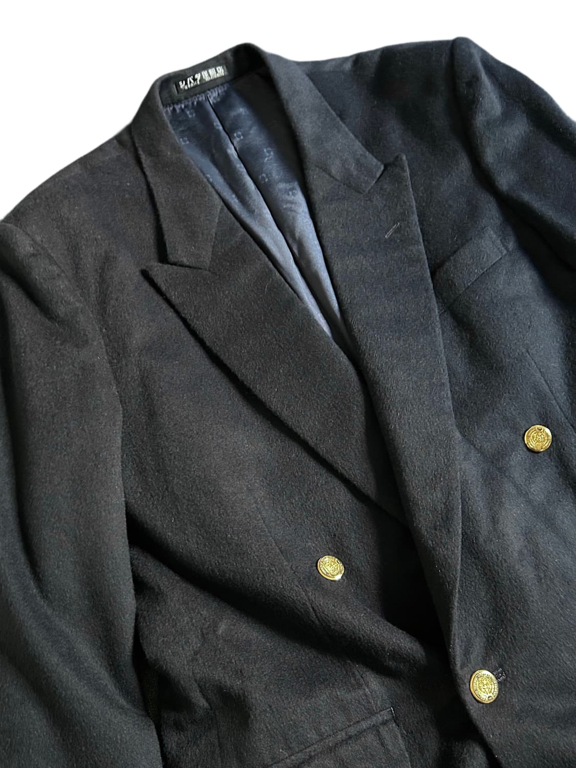 빈티지 100% 캐시미어 더블 브레스티드 네이비 금장 블레이저 상품이미지2