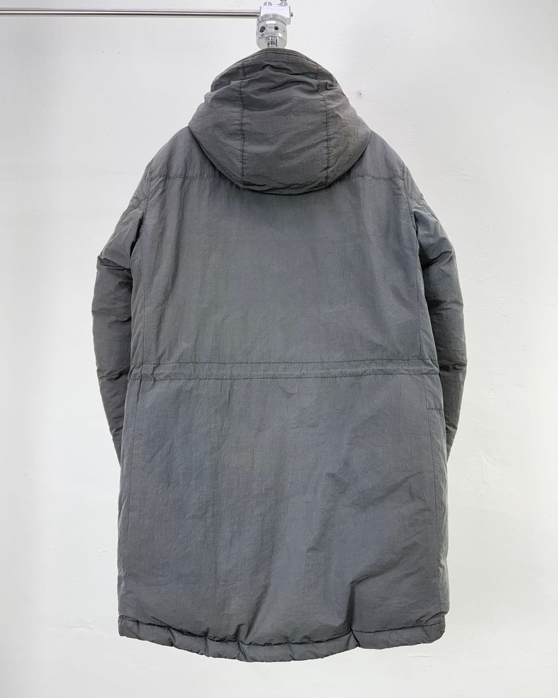 인터메조 테크 워시드 그레이 후디 덕 다운 롱 패딩 자켓 상품이미지6