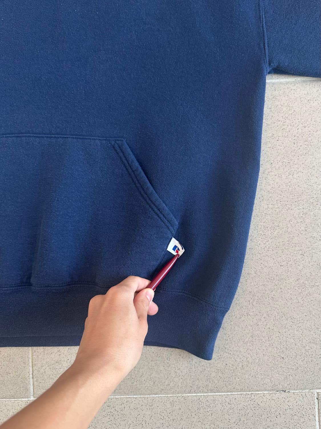 90s 빈티지 러셀 후드 네이비 L USA 상품이미지4