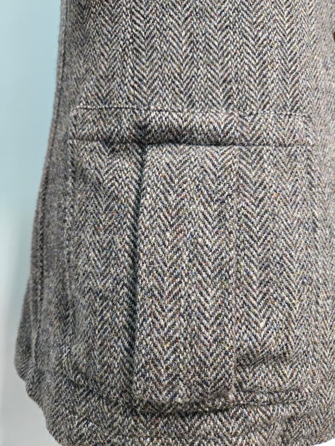 해리스트위드 가죽 카라 블레이저 자켓 상품이미지8