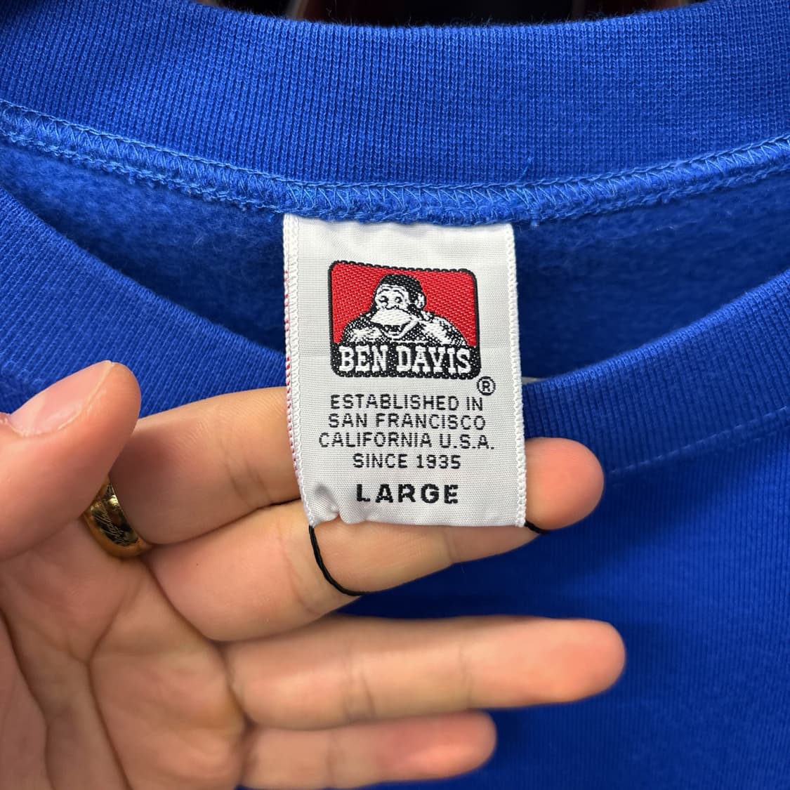 벤 데이비스 레트로 오버핏 엠브로이드 컬러블럭 스웻셔츠 N892 상품이미지7