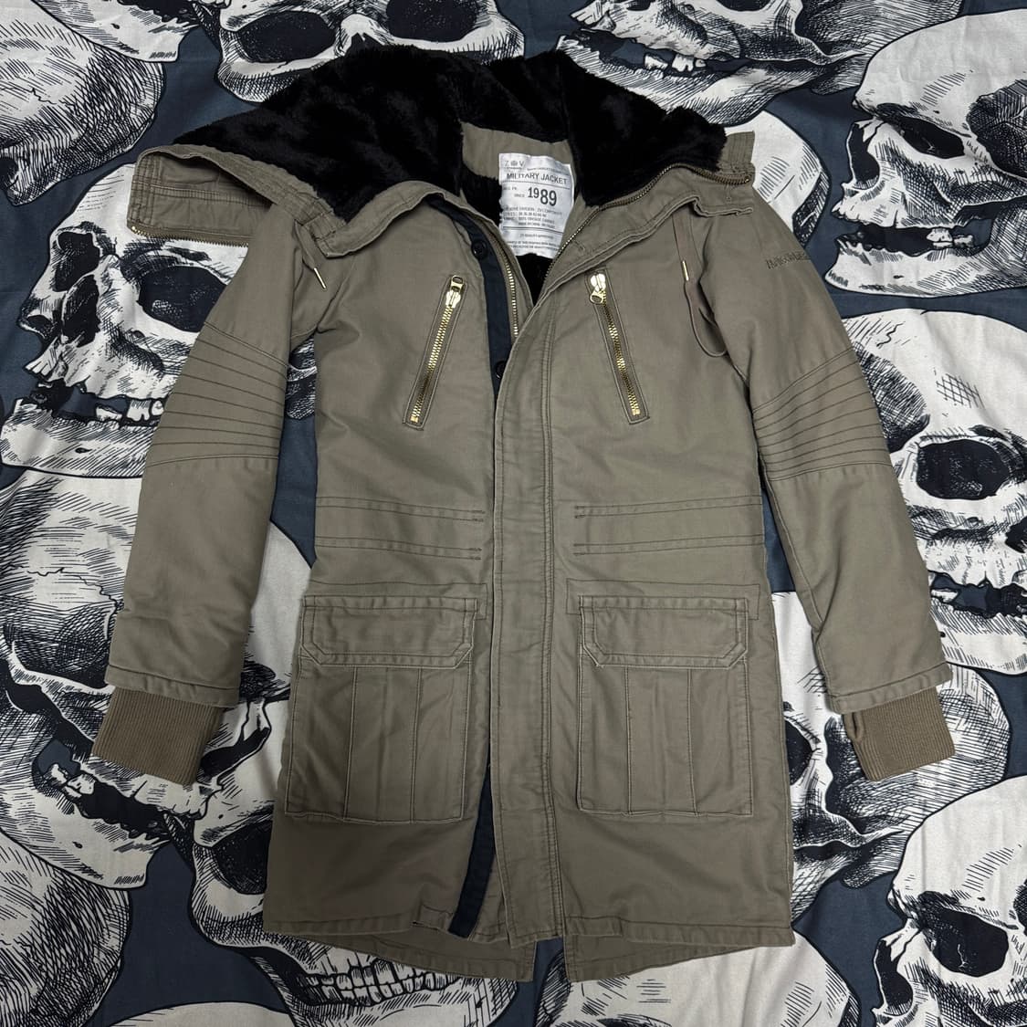 쟈딕앤볼테르 안감 퍼 밀리터리야상 XS사이즈  상품이미지3