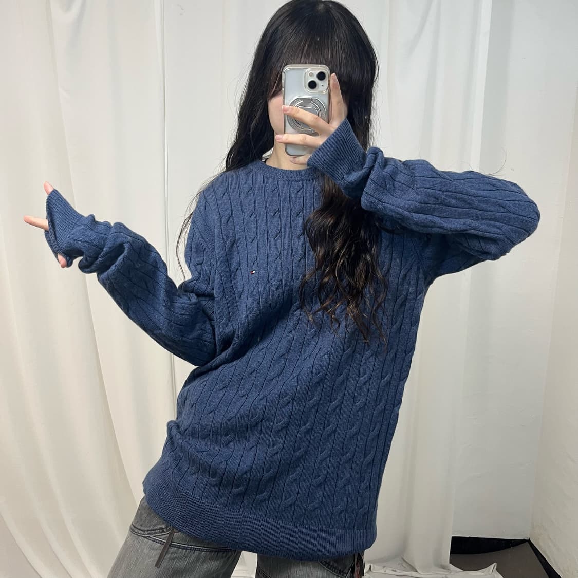 Tommy Hilfiger Navy Cable Knit 상품이미지2