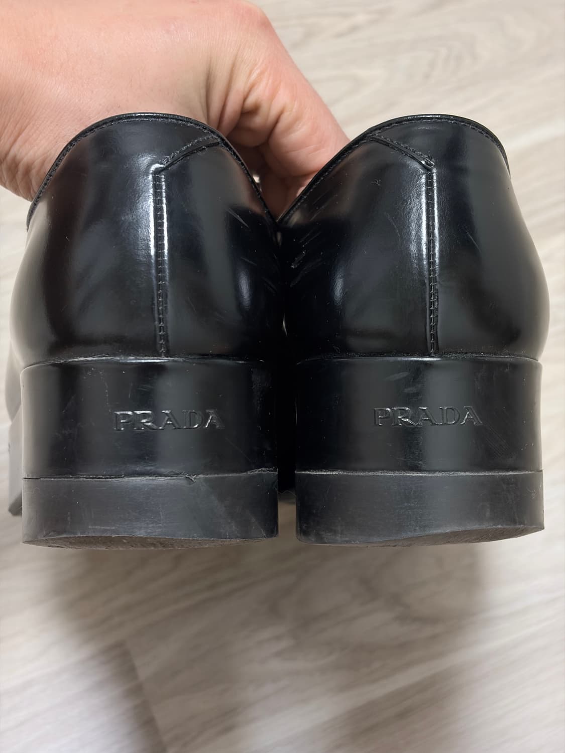 프라다 브러쉬드 레더 레이스 더비 슈즈 255~260 상품이미지4