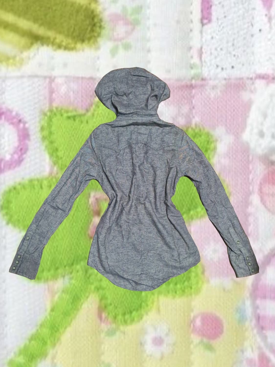 빈티지 모리걸 후드 셔츠 긴팔 뮤트 브라운 아오이유우 상품이미지2