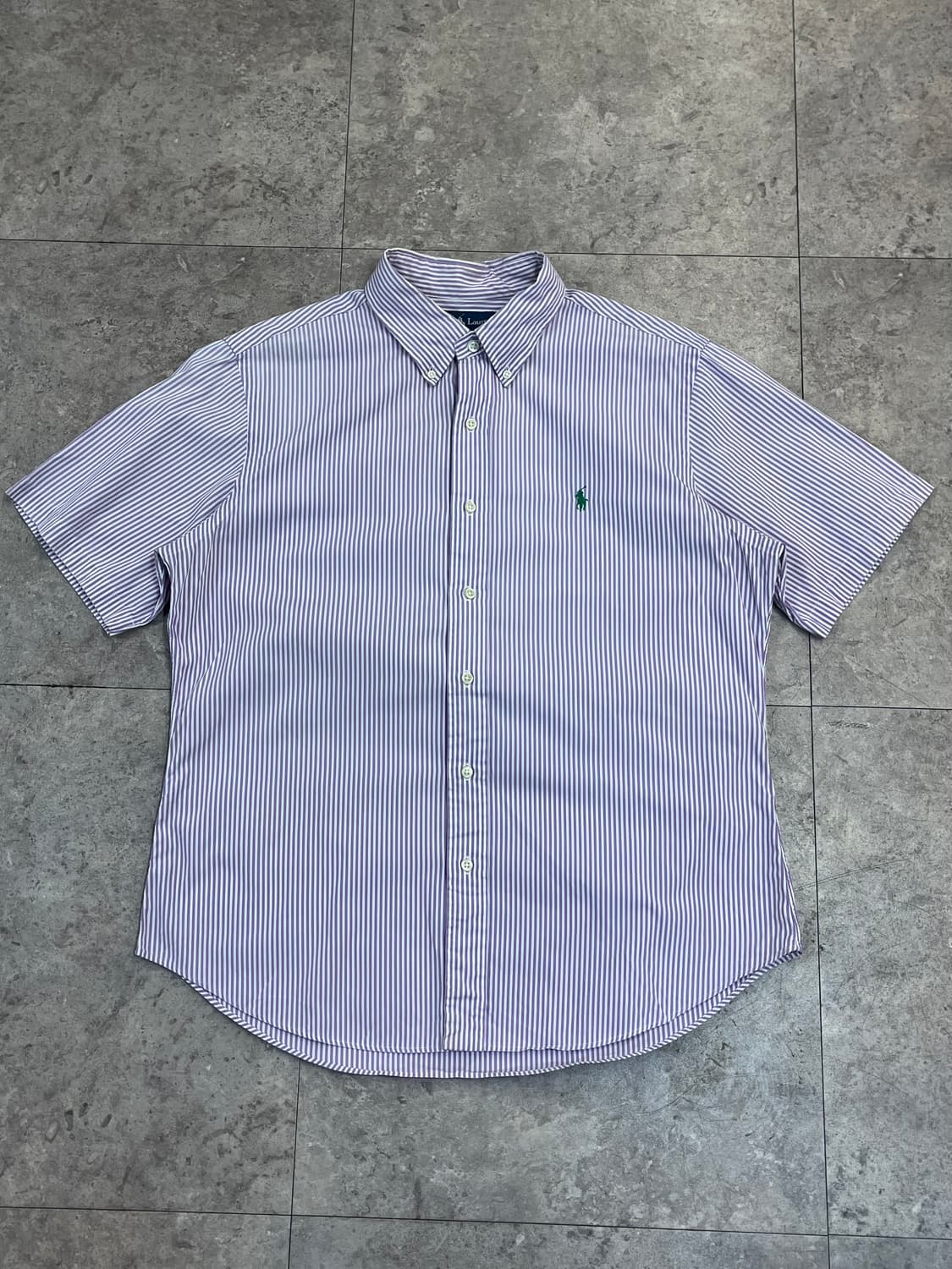 폴로 랄프로렌 스트라이프 반팔 셔츠 퍼플 XL #csz3396  상품이미지4