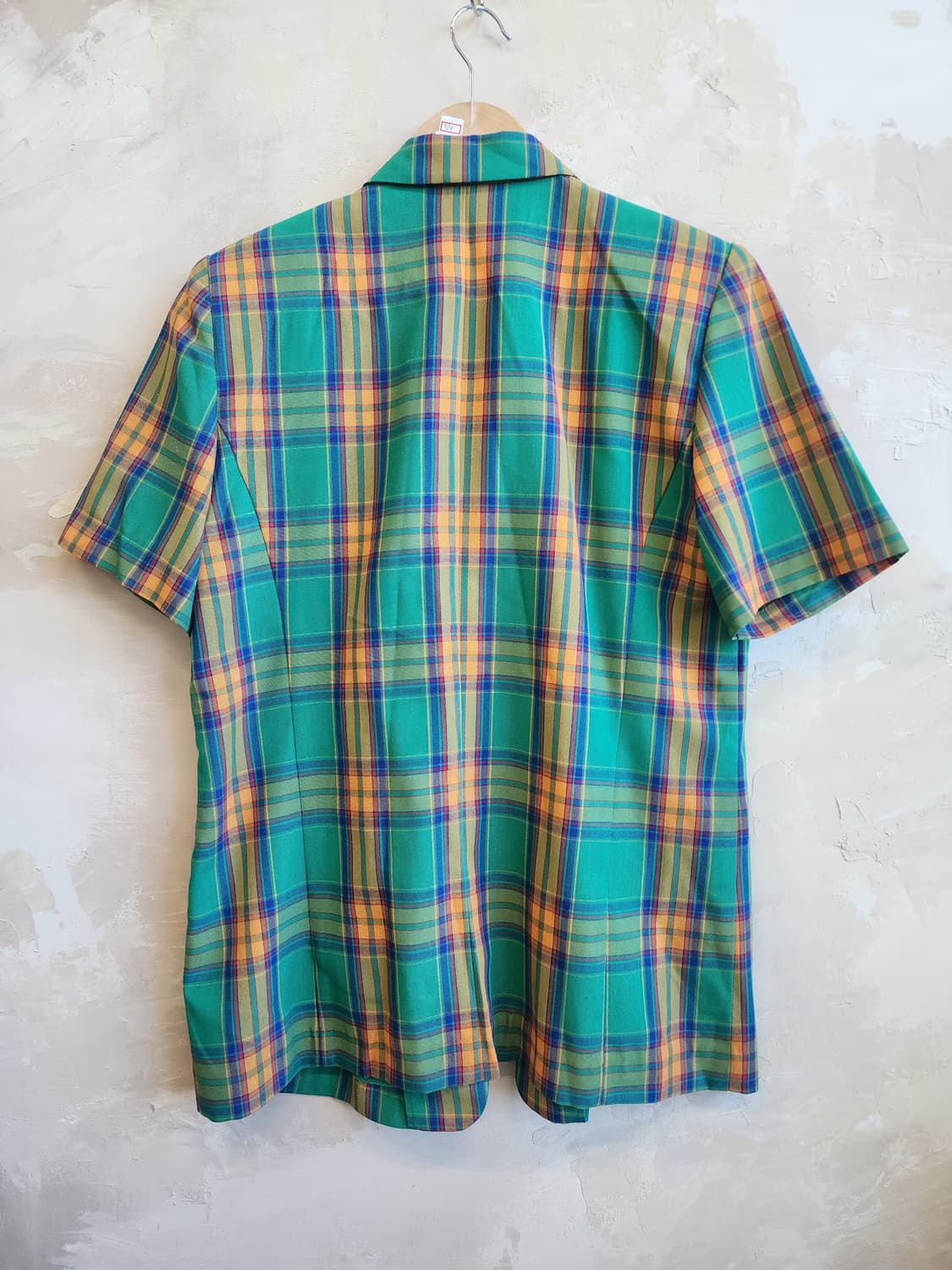 린넨 그린 체크 자켓 상품이미지4