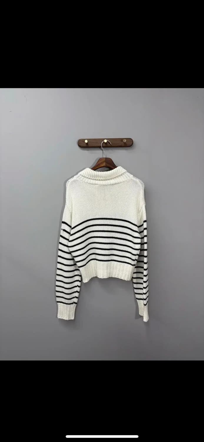 더오픈프로덕트 스트라이프 반집업 니트 H1068 상품이미지3