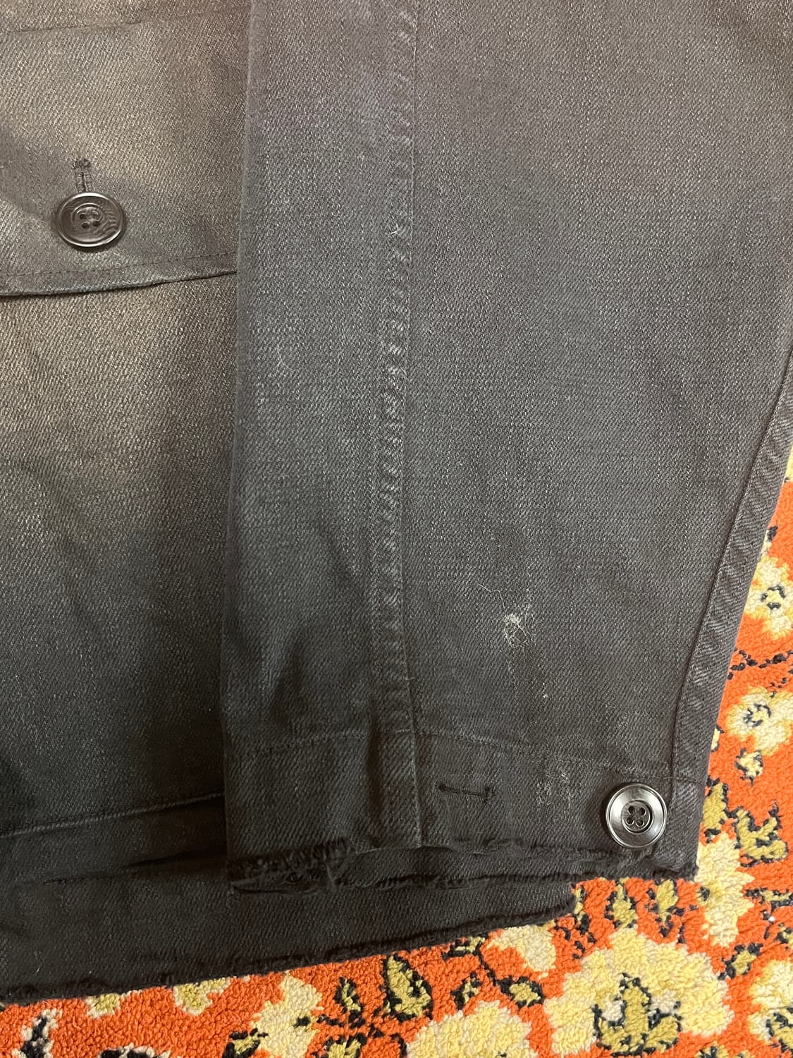 [L] 빈티지 썬페이딩 리얼 워크 자켓 블랙 상품이미지3