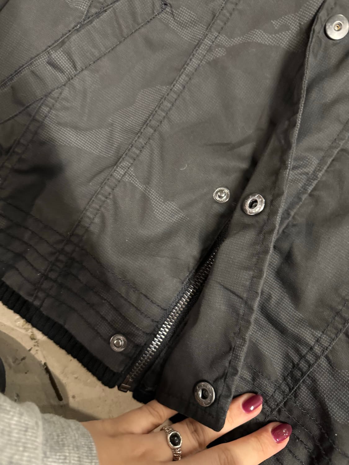 camo pattern high-neck detail jacket 상품이미지9