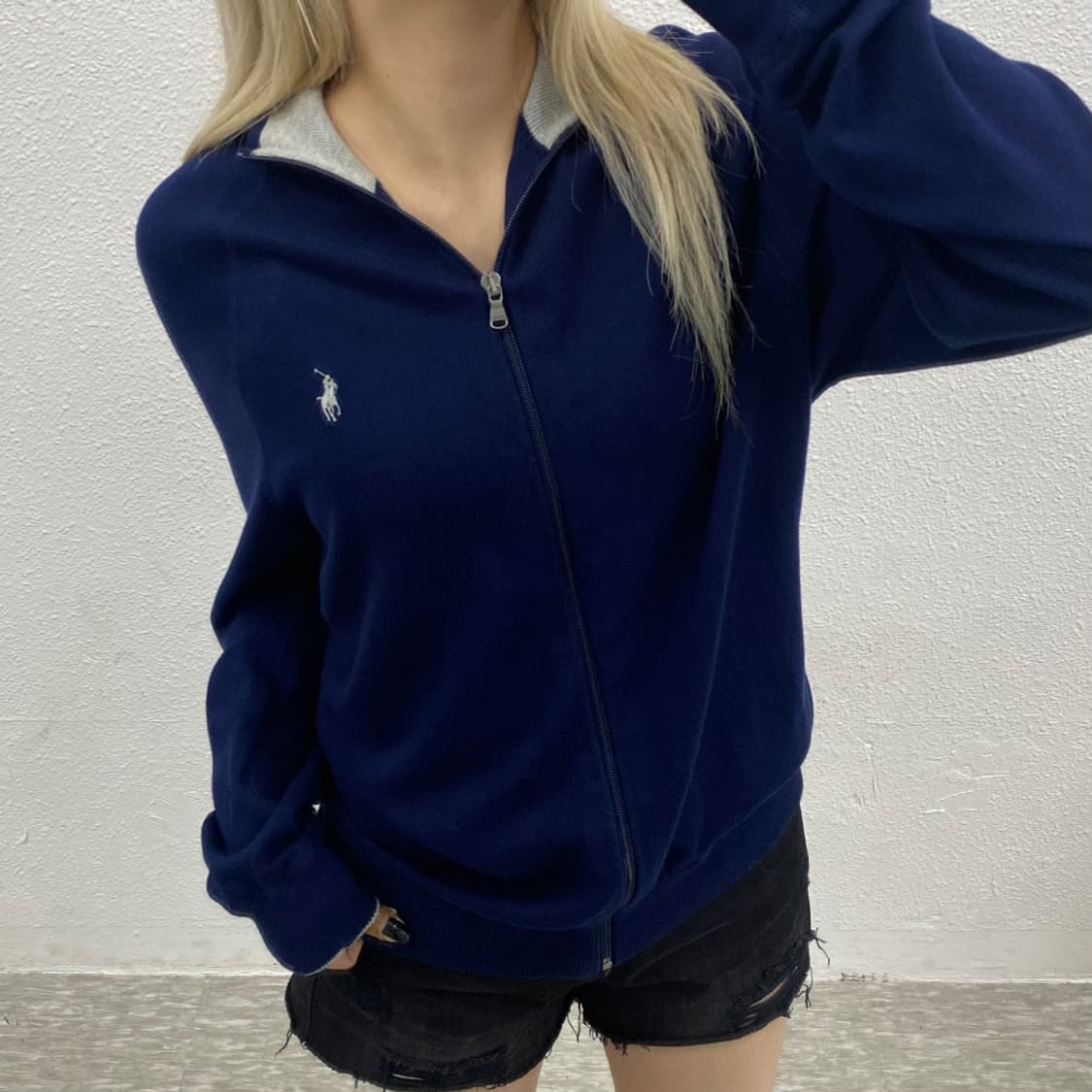 폴로 랄프로렌 화이트포니 네이비 집업 상품이미지1