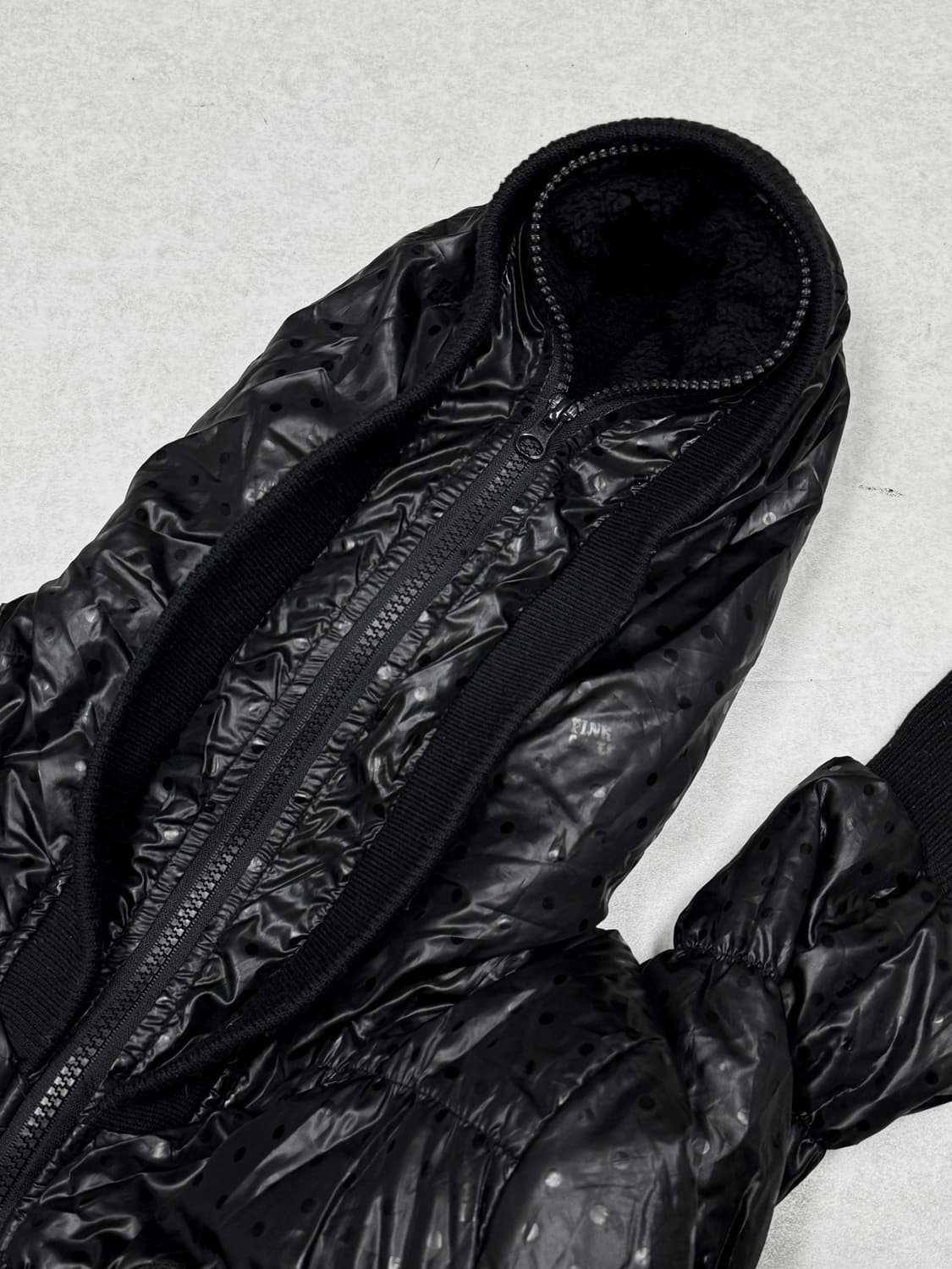 갸루 블랙 유니언잭 도트 패딩 상품이미지5