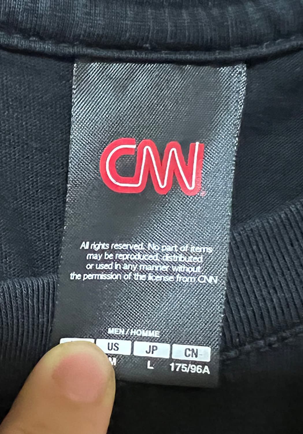 CNN 어패럴 GBS 남자 반팔티셔츠 블랙 라운드넥 캐주얼 L 100 상품이미지4