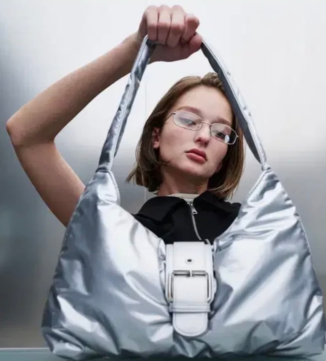 스퀘어라인 Falle 팔레 실버숄더백 가방 패딩백 상품이미지1