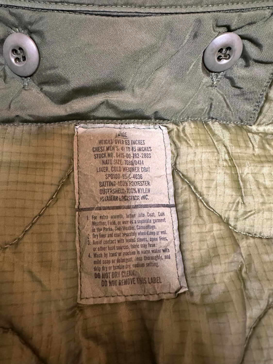 미제 M65 필드자켓 라지레귤러 내피 포함 상품이미지4