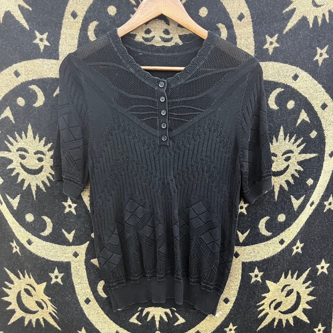 빈티지 오리엔탈 시스루 뜨개 여름 반팔 니트 K0152 상품이미지2